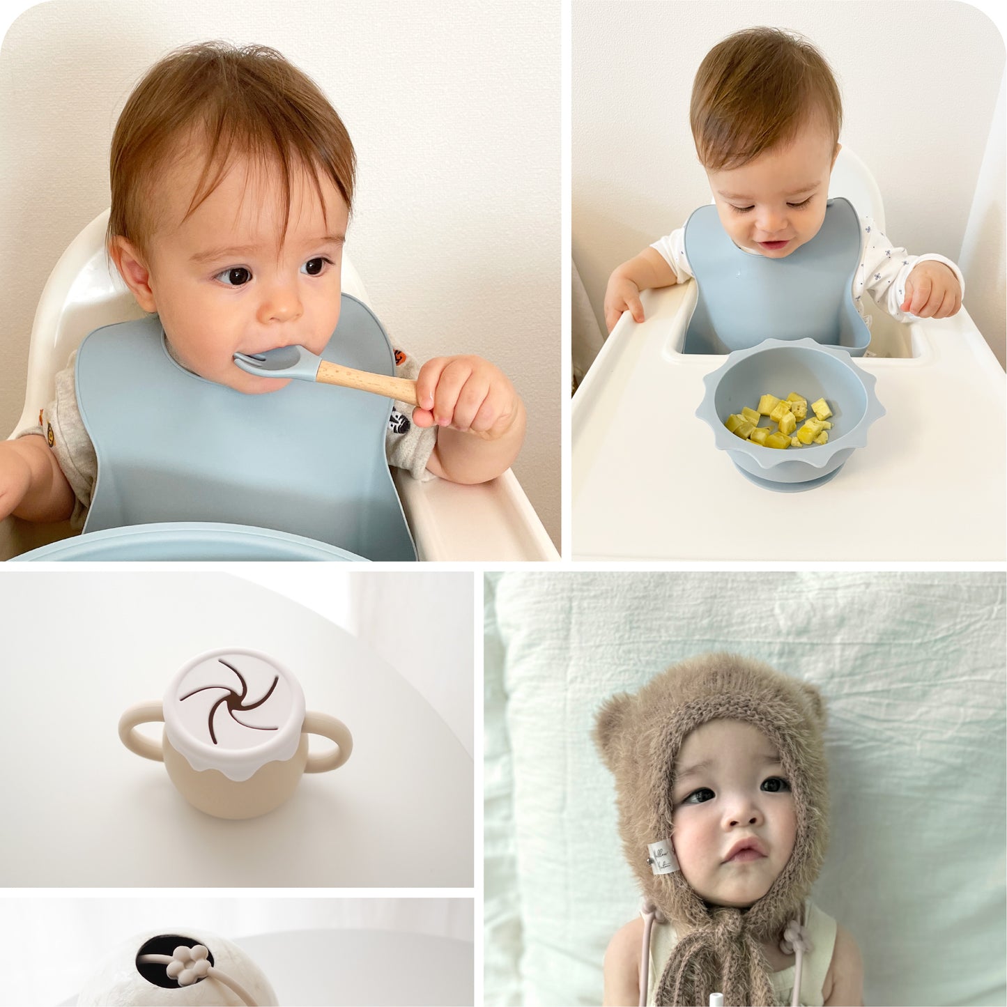 ベビー食器セット シリコンボウル シリコンマグ スプーン フォーク シリコン食器 離乳食 吸盤 ひっくり返し防止 すくいやすい 出産祝い bp-6set