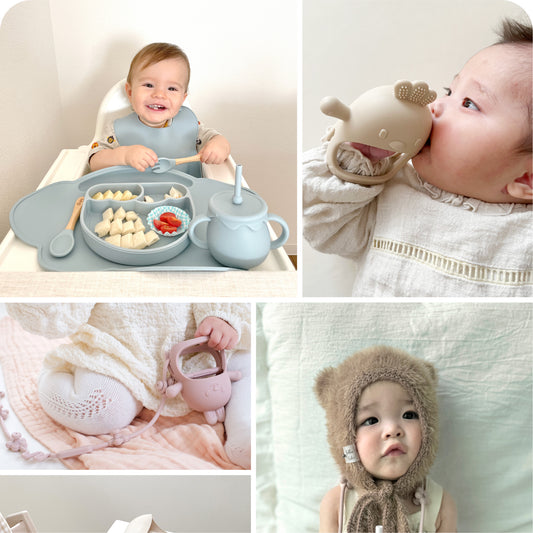 出産祝い シリコン 食器セット シリコンマグ プレート 歯がため 離乳食 ディッシュ セット ボウル スプーンフォーク bp-allset