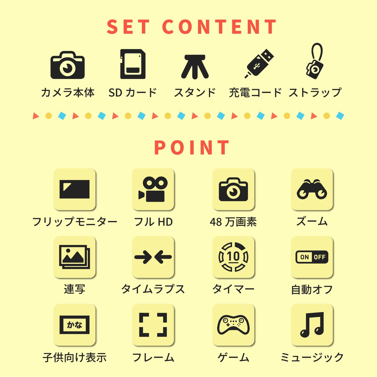 Berpy キッズカメラ 子供用 おもちゃ トイカメラ 動画撮影 カメラ ベビー 手持ち 三脚 取り外し可能 HD 32GB microSDカード付属 男の子 女の子 知育玩具 誕生日 プレゼント