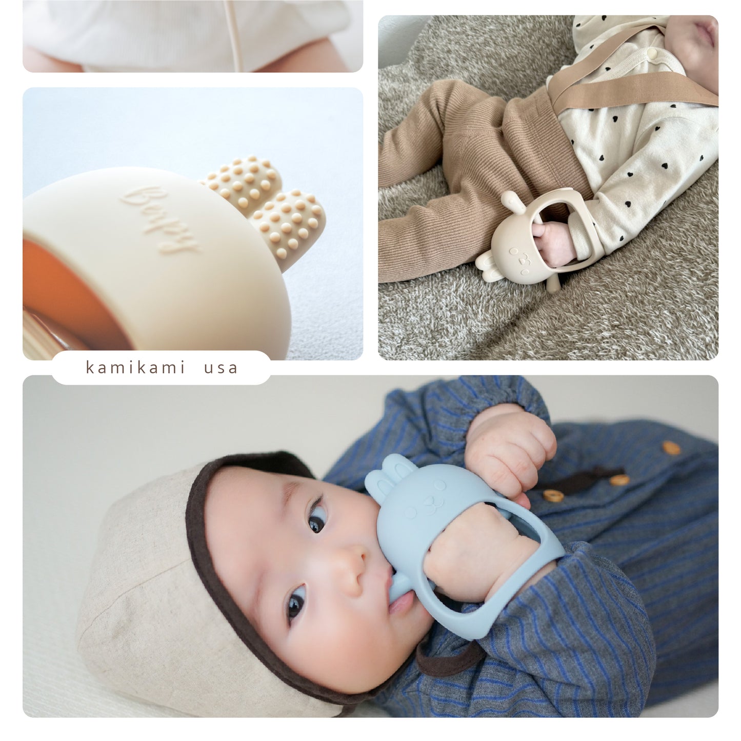 かみかみウサ 【キッズデザイン賞受賞】 歯固め シリコン 食品グレード おもちゃ おしゃぶり 歯がため 安心素材 はがため 赤ちゃん 新生児 ベビー BPAフリー 2ヶ月 0歳 1歳 ファーストトイ かわいい マッサージ プレゼント 出産祝い Berpy バーピー