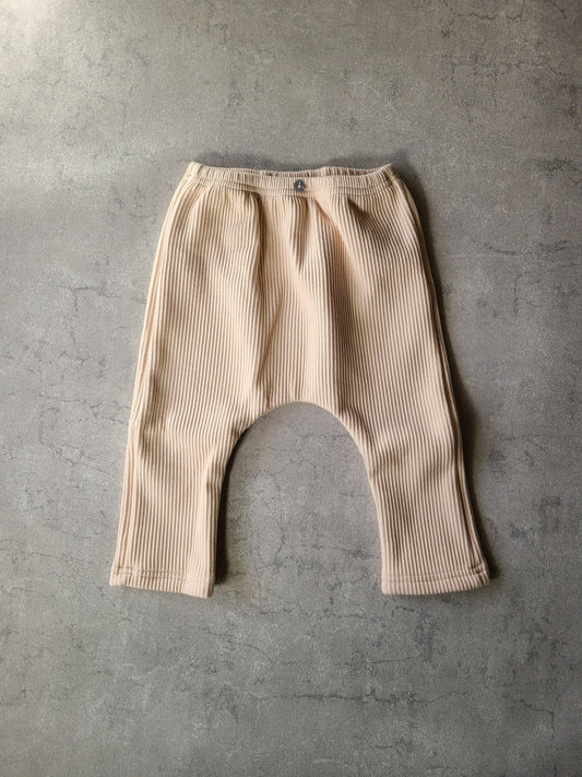 リブパンツ 裏起毛で暖かい 伸びる素材 60 70 80 90サイズ