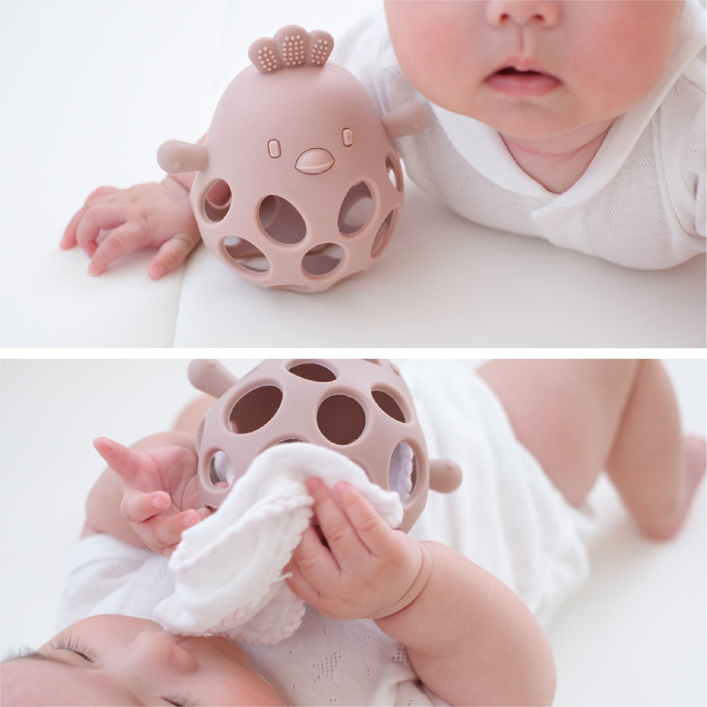 チキンボール 【2025 GOOD TOY 受賞】 歯固め シリコン おもちゃ おしゃぶり 赤ちゃん ベビー 男の子 女の子 歯がため ボール ガラガラ ファーストトイ 出産祝い ギフト ベビー用品 乳児 乳歯 落とさない 0歳 1歳