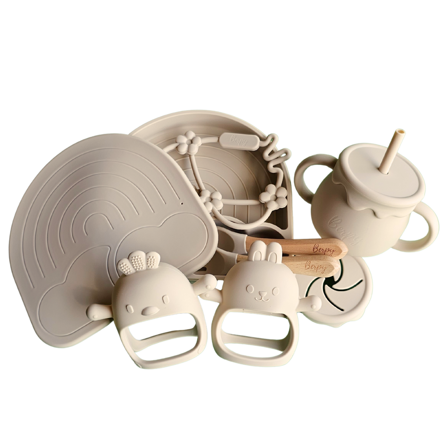 出産祝い ギフトセット シリコン お天気プレート 歯がため シリコンカップ スナックカップ スプーン フォーク ギフトボックス bp-1set