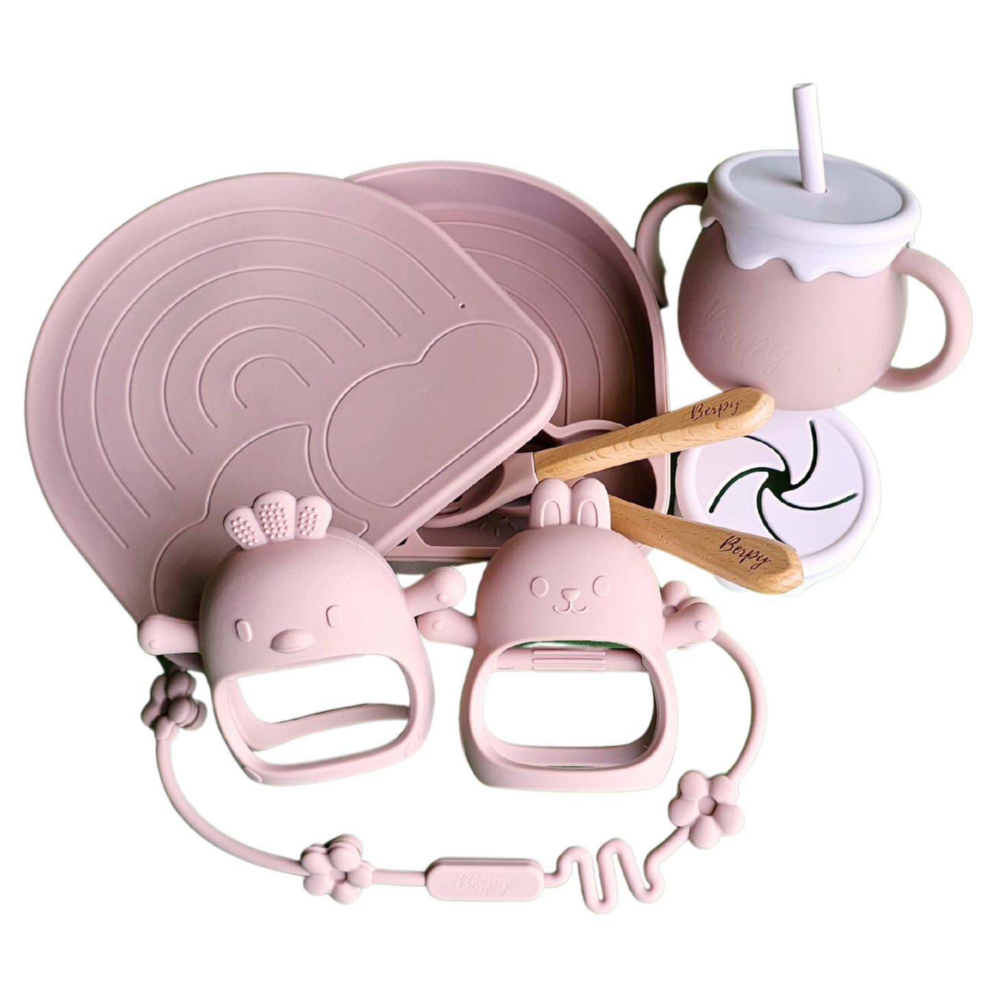 出産祝い ギフトセット シリコン お天気プレート 歯がため シリコンカップ スナックカップ スプーン フォーク ギフトボックス bp-1set