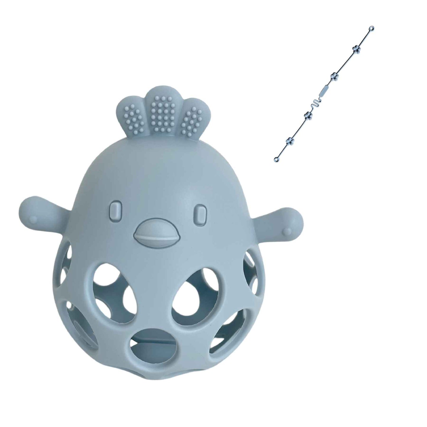 チキンボール 【2025 GOOD TOY 受賞】 歯固め シリコン おもちゃ おしゃぶり 赤ちゃん ベビー 男の子 女の子 歯がため ボール ガラガラ ファーストトイ 出産祝い ギフト ベビー用品 乳児 乳歯 落とさない 0歳 1歳