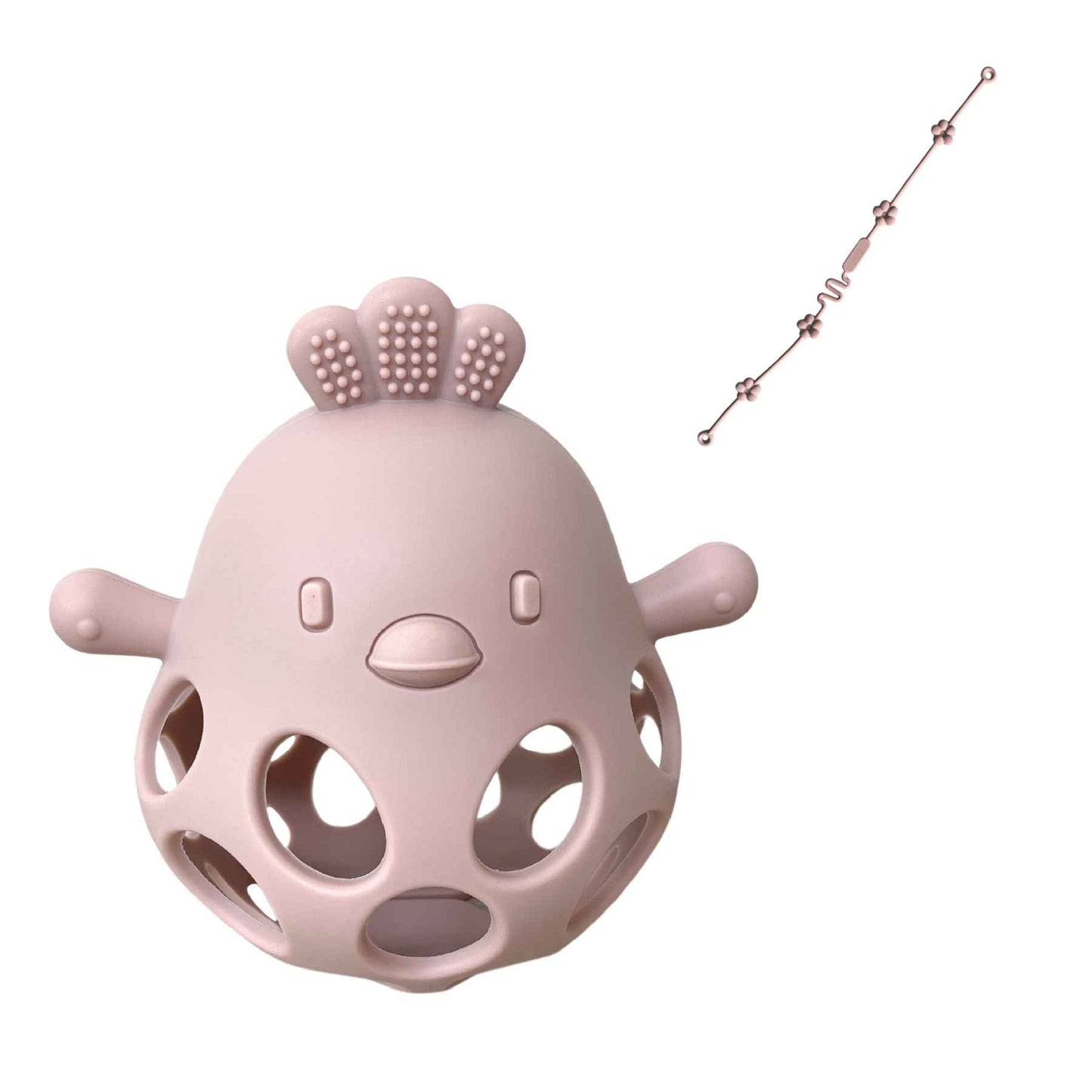 チキンボール 【2025 GOOD TOY 受賞】 歯固め シリコン おもちゃ おしゃぶり 赤ちゃん ベビー 男の子 女の子 歯がため ボール ガラガラ ファーストトイ 出産祝い ギフト ベビー用品 乳児 乳歯 落とさない 0歳 1歳