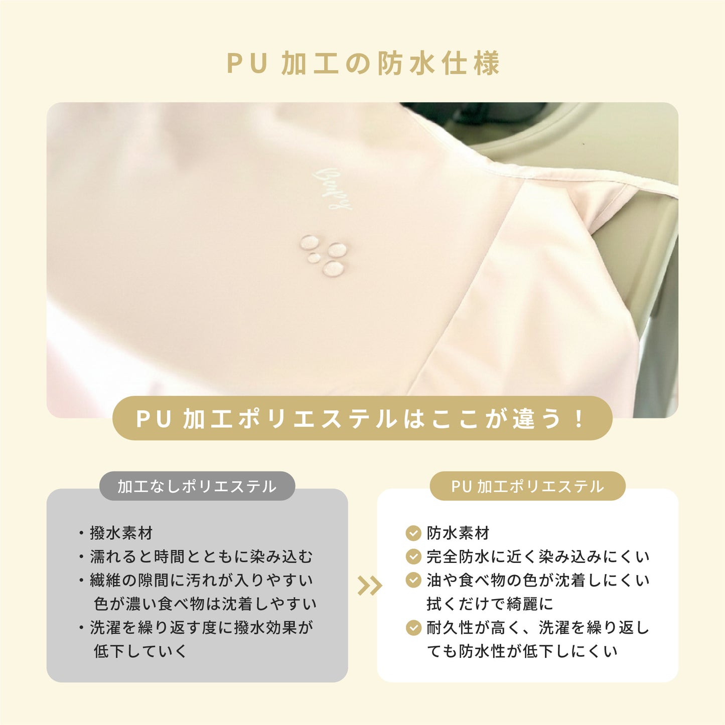 たべこぼれーぬ｜机と一体化するお食事エプロン。手づかみ食べの「汚れ」をガード