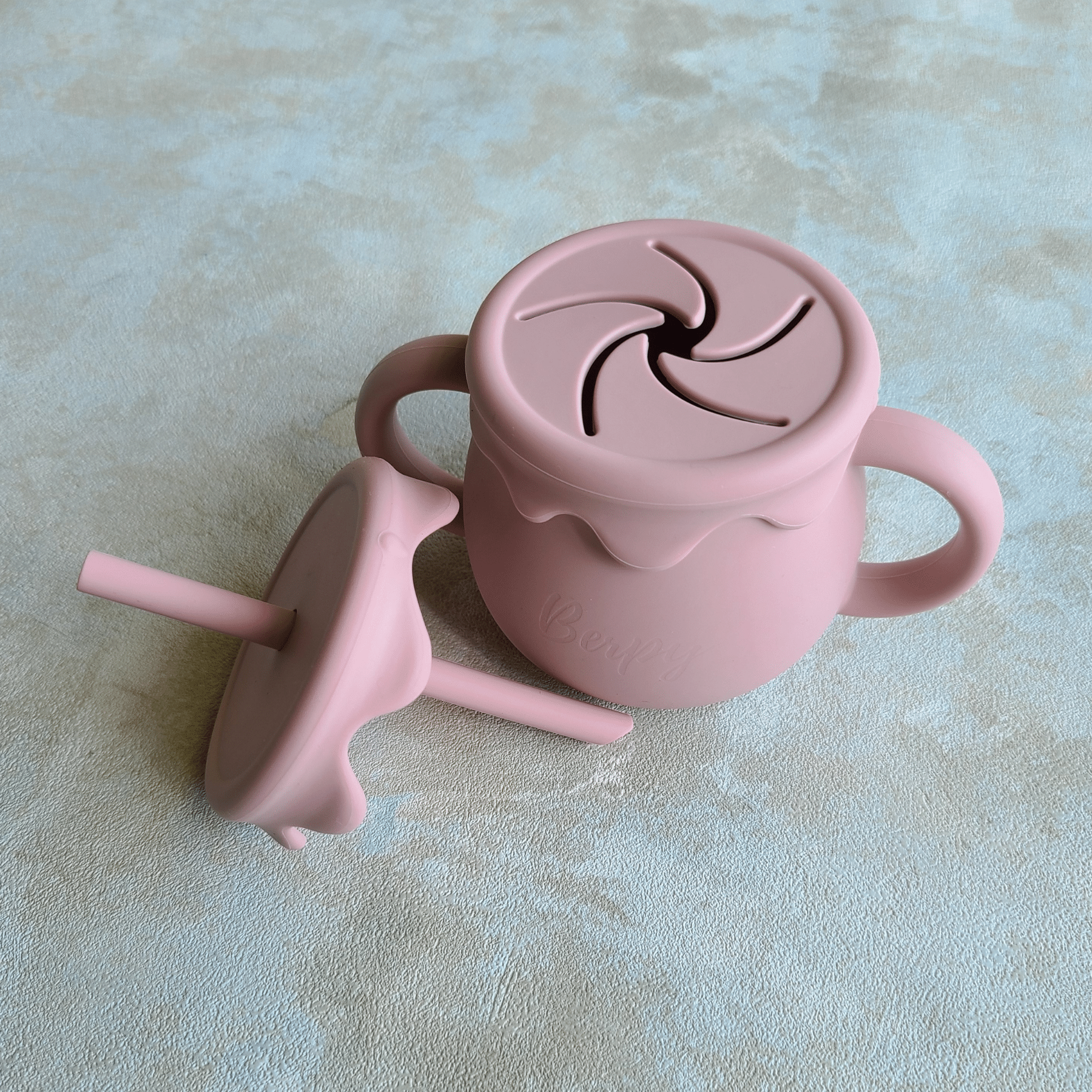 ✩セール✩ 3way シリコン製 ストローマグ・シリコンカップ Berpy (バーピー) ぷっくりマグ ベビー用 3WAY シリコンマグ