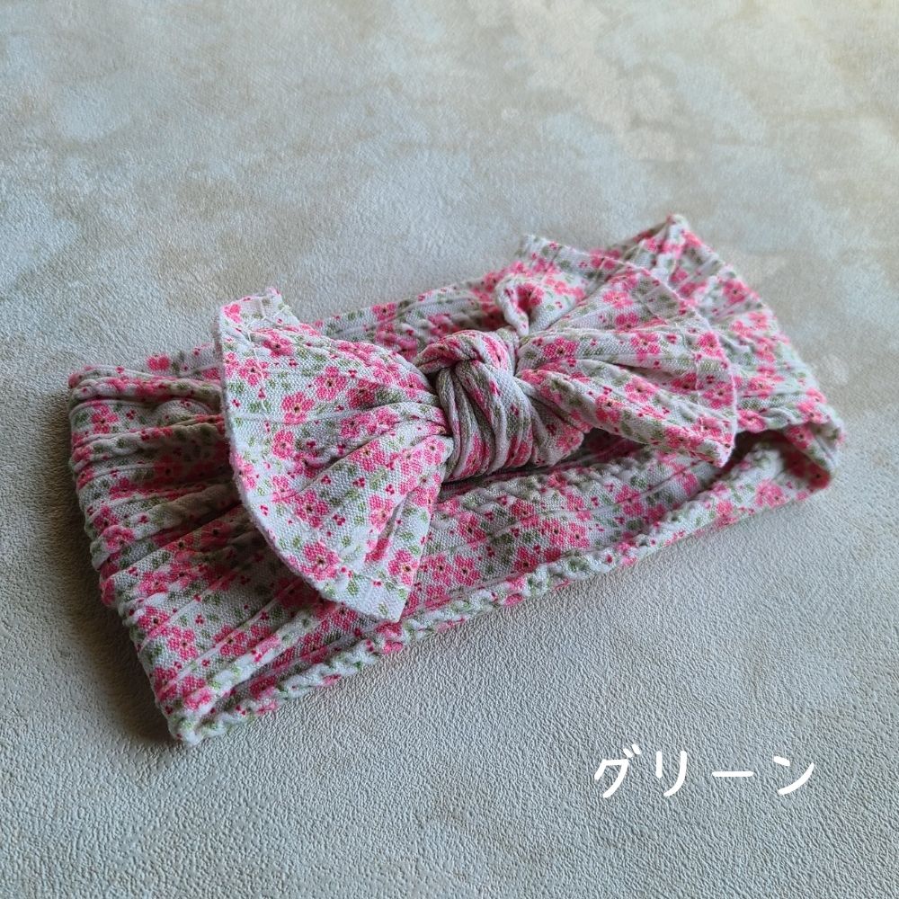 Berpy ベビー ヘアバンド リボン 新生児 女の子 ドレス [ 伸縮◎可愛い柄のヘアバンド ] ヘアアクセサリー ニューボーンフォト
